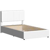 Hoxton Room White Hudson Faux Leather Gas Lift Storage Bed