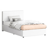 Hoxton Room White Hudson Faux Leather Gas Lift Storage Bed