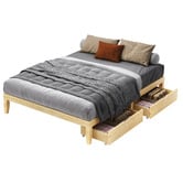 Hoxton Room Kiri Pine Wood Bed Base with Underbed Storage