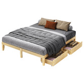 Hoxton Room Kiri Pine Wood Bed Base with Underbed Storage
