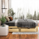 Hoxton Room Kiri Pine Wood Bed Base with Underbed Storage