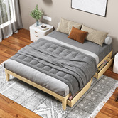 Hoxton Room Kiri Pine Wood Bed Base with Underbed Storage