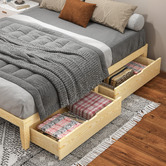 Hoxton Room Kiri Pine Wood Bed Base with Underbed Storage