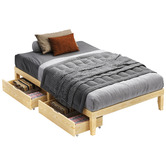 Hoxton Room Kiri Pine Wood Bed Base with Underbed Storage
