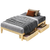 Hoxton Room Kiri Pine Wood Bed Base with Underbed Storage