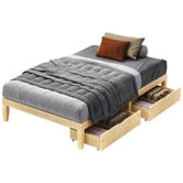 Hoxton Room Kiri Pine Wood Bed Base with Underbed Storage