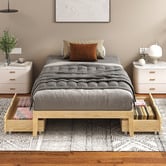 Hoxton Room Kiri Pine Wood Bed Base with Underbed Storage
