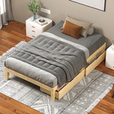 Hoxton Room Kiri Pine Wood Bed Base with Underbed Storage