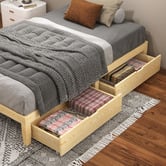 Hoxton Room Kiri Pine Wood Bed Base with Underbed Storage