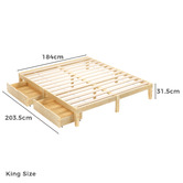 Hoxton Room Kiri Pine Wood Bed Base with Underbed Storage