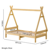 Hoxton Room Citali Pine Wood Teepee Single Bed Frame