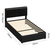 Hoxton Room Black Hudson Faux Leather Gas Lift Storage Bed