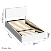 Hoxton Room White Hudson Faux Leather Gas Lift Storage Bed