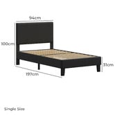 Hoxton Room Black Kyle Upholstered Bed