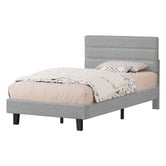 Hoxton Room Light Grey Preston Boucle Bed Frame