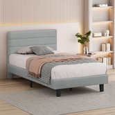 Hoxton Room Light Grey Preston Boucle Bed Frame