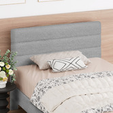 Hoxton Room Light Grey Preston Boucle Bed Frame