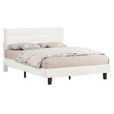 Hoxton Room White Preston Boucle Bed Frame