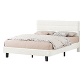 Hoxton Room White Preston Boucle Bed Frame