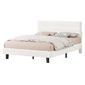 Hoxton Room White Preston Boucle Bed Frame