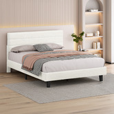 Hoxton Room White Preston Boucle Bed Frame
