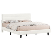 Hoxton Room White Preston Boucle Bed Frame