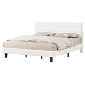 Hoxton Room White Preston Boucle Bed Frame