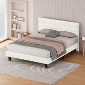 Hoxton Room White Preston Boucle Bed Frame