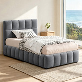 Hoxton Room Grey Ellie May Velvet Gas Lift Storage Bed Frame
