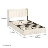Hoxton Room Landon Velvet Bed Frame with Charging Station &amp; Drawers