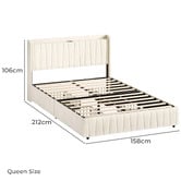 Hoxton Room Landon Velvet Bed Frame with Charging Station &amp; Drawers