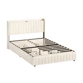 Hoxton Room Landon Velvet Bed Frame with Charging Station &amp; Drawers