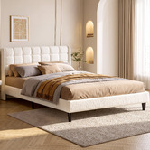 Hoxton Room White Zadie Boucle Bed