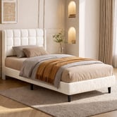 Hoxton Room White Zadie Boucle Bed