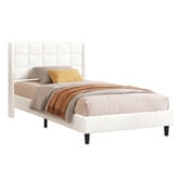 Hoxton Room White Zadie Boucle Bed