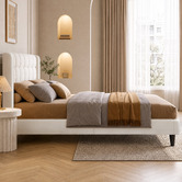 Hoxton Room White Zadie Boucle Bed