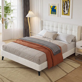 Hoxton Room White Zadie Boucle Bed