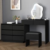 Hoxton Room 2 Piece Phoebe LED Dressing Table &amp; Stool Set