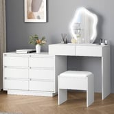 Hoxton Room 2 Piece Phoebe LED Dressing Table &amp; Stool Set