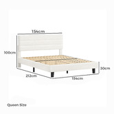 Hoxton Room White Preston Boucle Bed Frame