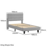 Hoxton Room Light Grey Preston Boucle Bed Frame