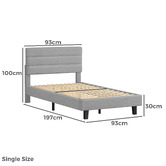 Hoxton Room Light Grey Preston Boucle Bed Frame