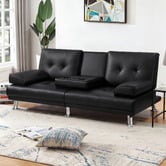 Hoxton Room Kyrylo 3 Seater Single Faux Leather Sofa Bed