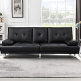 Hoxton Room Kyrylo 3 Seater Single Faux Leather Sofa Bed