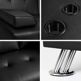 Hoxton Room Kyrylo 3 Seater Single Faux Leather Sofa Bed