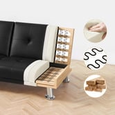 Hoxton Room Kyrylo 3 Seater Single Faux Leather Sofa Bed