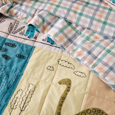 Linen House Kids Prehistoric Patchwork Organic Cotton Double Coverlet Set