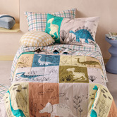 Linen House Kids Prehistoric Patchwork Organic Cotton Double Coverlet Set