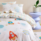 Linen House Kids Space Discovery Organic Cotton Percale Quilt Cover Set