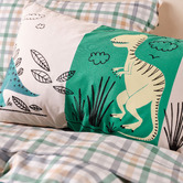 Linen House Kids Prehistoric Patchwork Organic Cotton Percale Quilt Cover Set